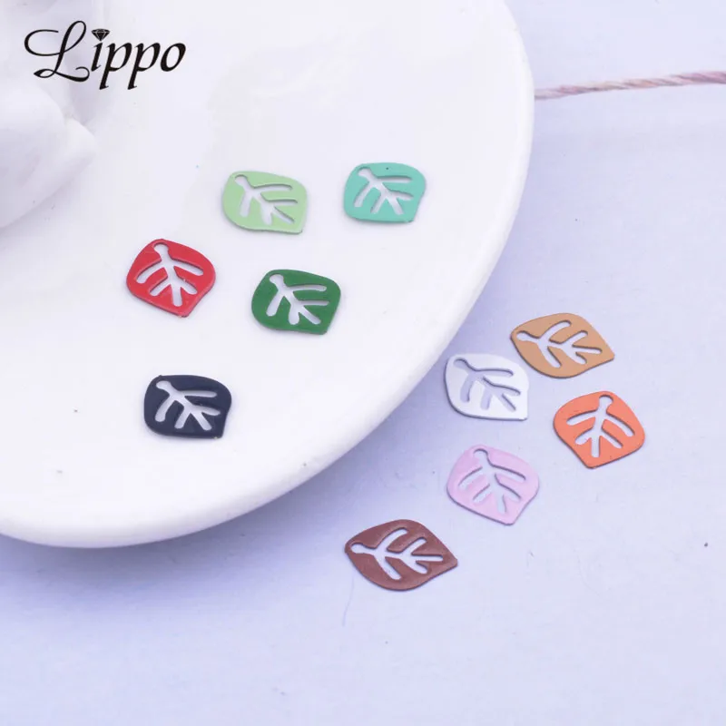 100pcs AC11419  10.5*12.5mm  Spring Color Small Leaf Charms  DIY  Jewelry Earring Pendant