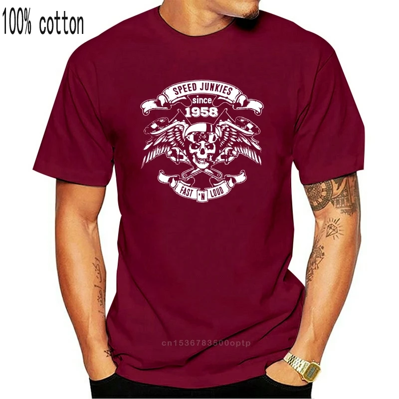 Speed Junkies Since 1958 Men's T-shirt Black Birthday Gift Short Sleeve Hip Hop Tee T Shirt Top Tee Men Lastest