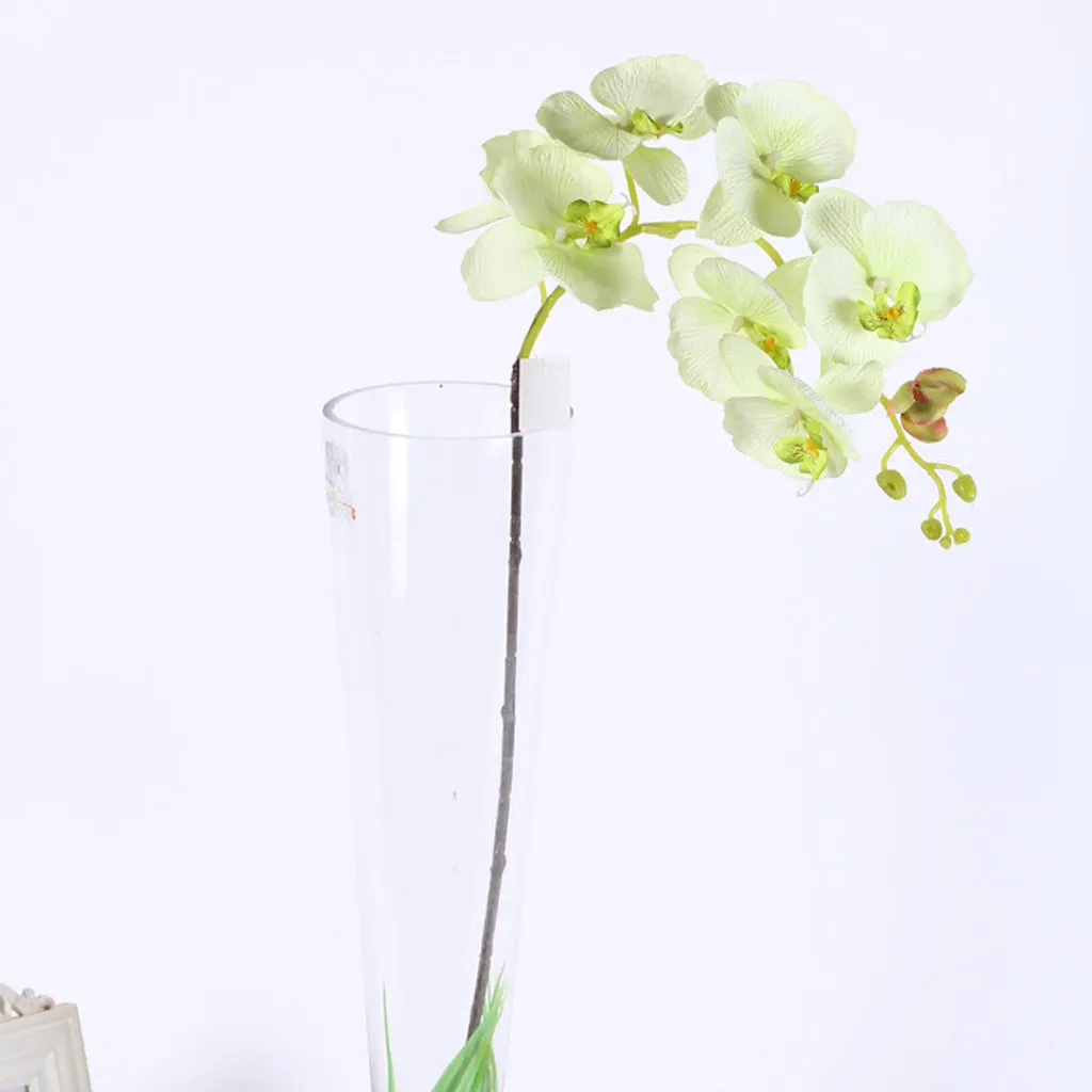 Искусственные 7 головок орхидеи фаленопсис реальный на ощупь цветок Декор 5