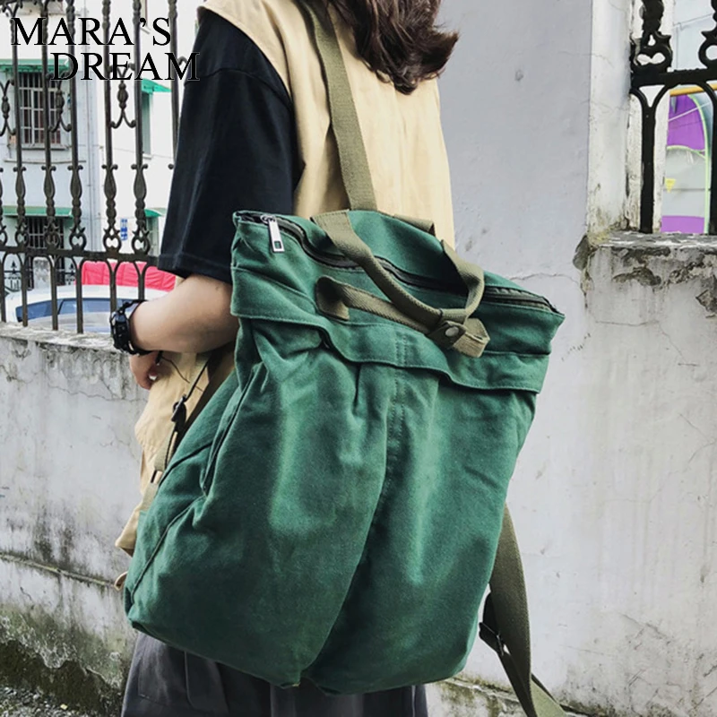 For Women Retro Ladies Canvas Leisure Backpack Fashion School Bags Large Capacity Green Travel Backpacks