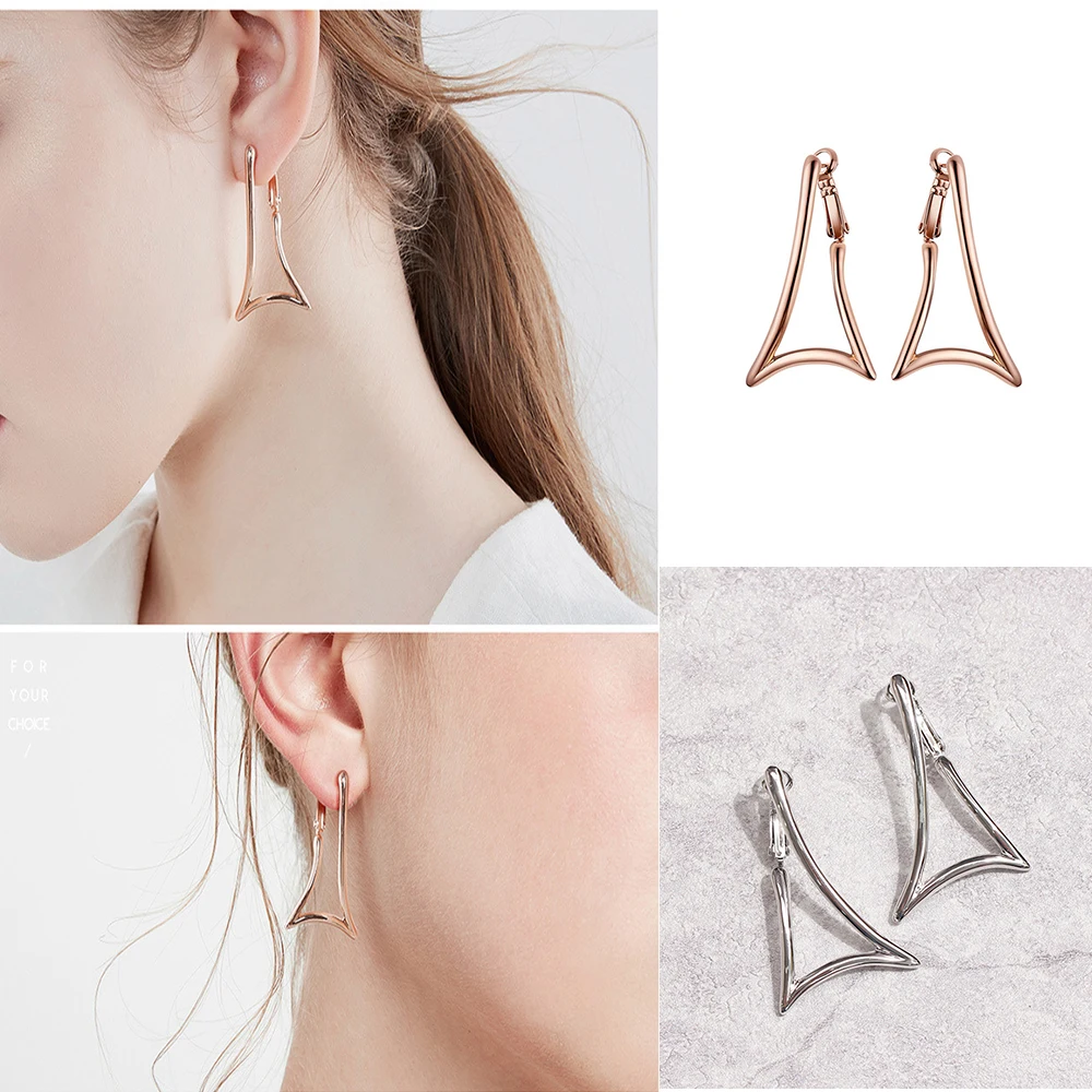 

2021 New Hoop Earrings For Women Personality Geometric Triangle Earrings Jewelry Fashion Temperament Wild Ear Studs Accessories