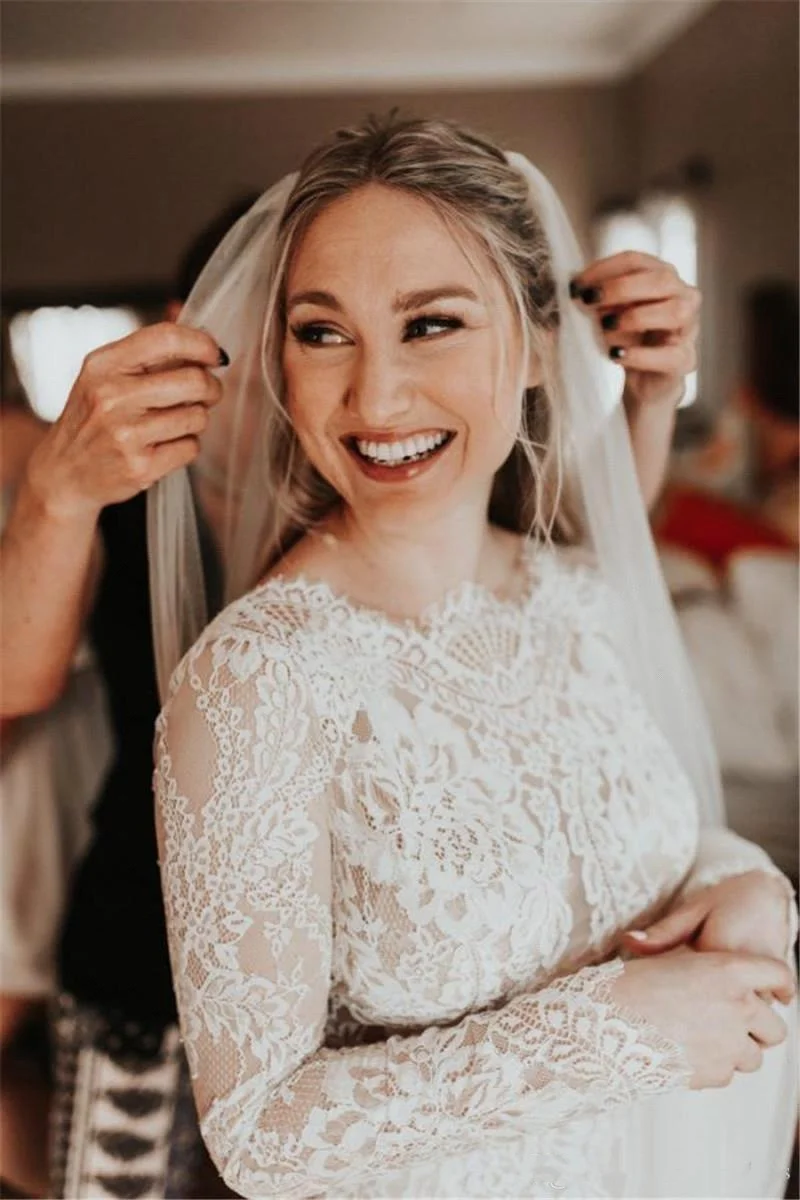 Сексуальное Кружевное с открытой спиной фасона &quotРусалка&quot Свадебные платья