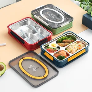 304 Stainless Steel Lunch Box Free Tableware Lunch Box Student Adult Split Portable Portable Multifunctional Lunch Box