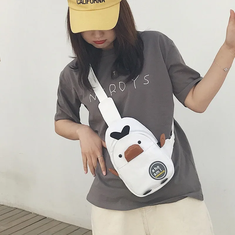1 шт. Милая модная детская нагрудная сумка Duckings холщовые Наплечные сумки для