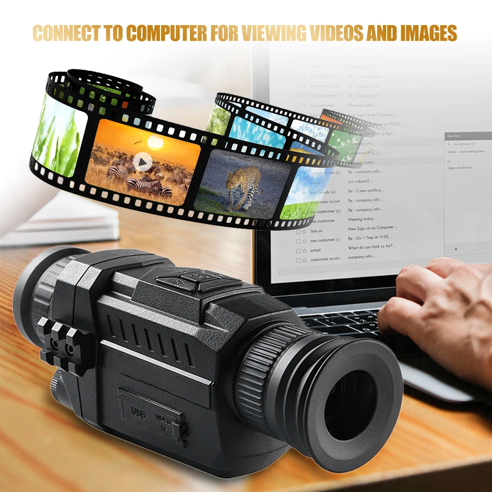 5X35 охотничий цифровой Монокуляр с ночным видением дальность действия 200 м