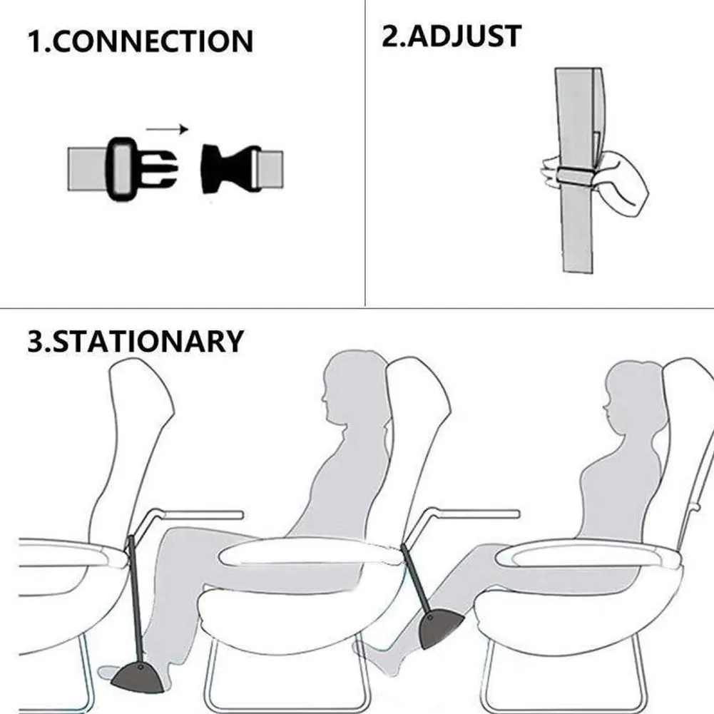 

Leg Hanging Adjustable Relaxed Flight Home Prevent Swelling Footrest Hammock Office Portable Airplane Long Travel Memory Foam