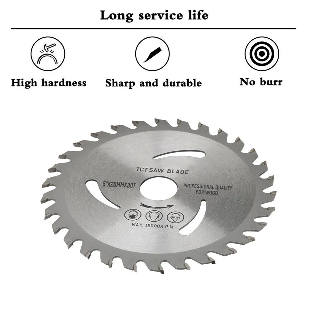 

5 Inch 125mm TCT Circular Saw Blade Carbide Tipped 30T Cutting Grinder Disc For Wood Carbide Tipped