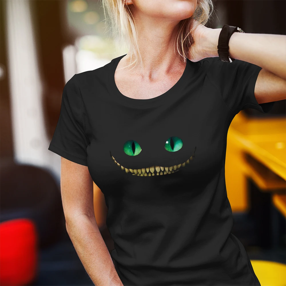 

Disney Cheshire Cat Big Mouth Women T-Shirts Creative Loose Personalized Cartoon Fashion Tshirt Anime Outdoor Tees Dropship