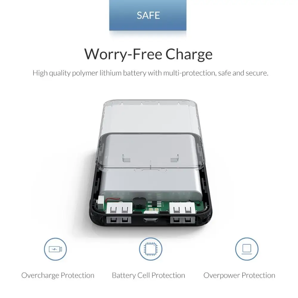 Внешний мини аккумулятор ORICO емкость 5000 мАч 2 USB разъема|Внешние аккумуляторы| |