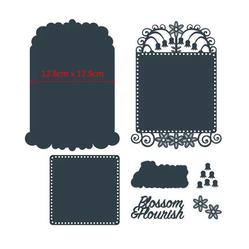 

Elegant Square Flower Frame Blossom Words Metal Cutting Dies Scrapbooking Album Paper DIY Cards Crafts Embossing Dies New 2019