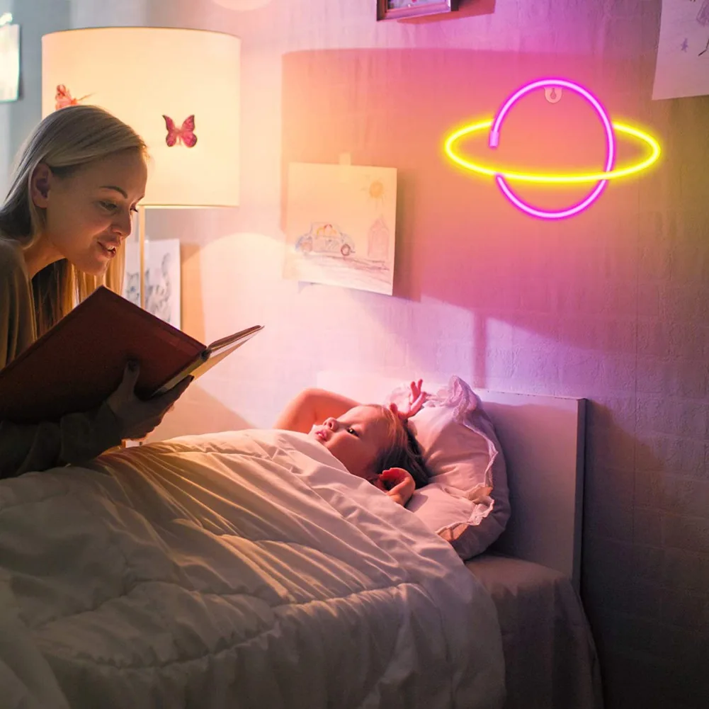 

Led Planet Shaped Usb Battery Operated Night Light Decorative Table Lamp For Home Decoration Or Holiday Party Decoration