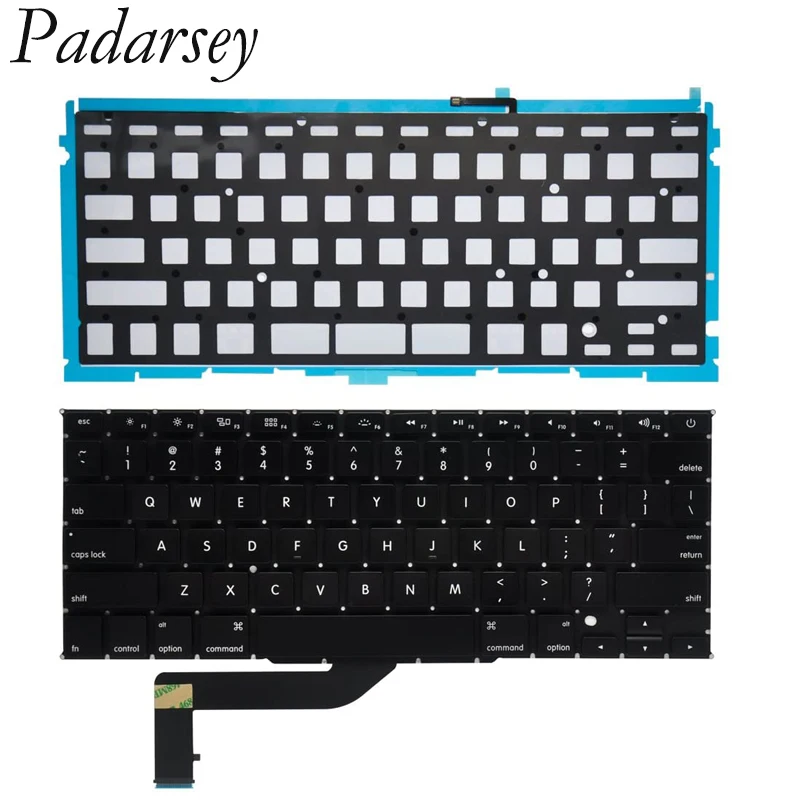 Клавиатура Pardarsey A1398 с подсветкой английская и раскладка подходит для MacBook Pro 15