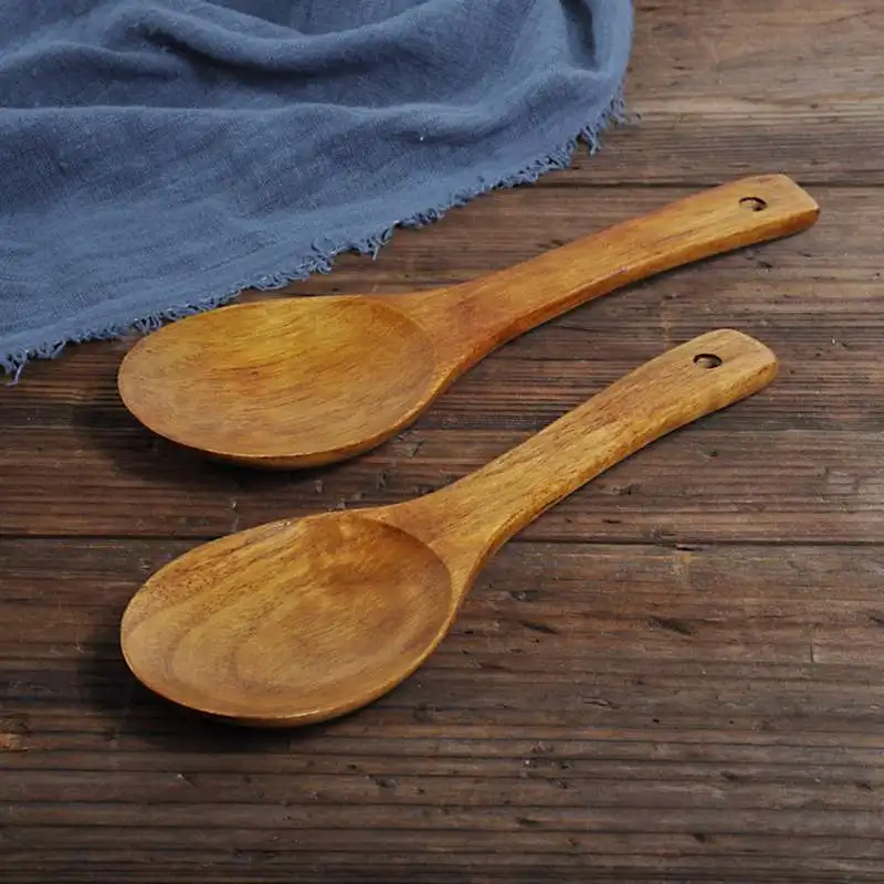 

1PC Japanese-style Wooden Spoon Soup Teaspoon Catering Kids Spoon kitchenware for Rice Soup Kitchen Cooking Utensil Tool