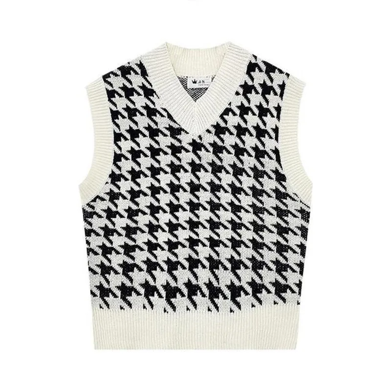 

Women's outer wear knitted vest 2021 new spring loose Korean version sweater vest P3 1079