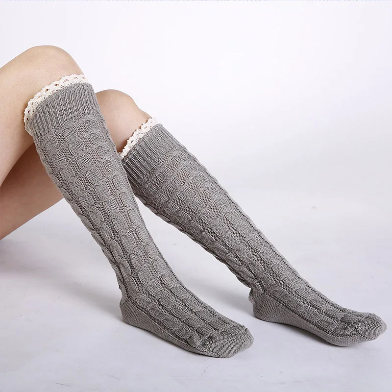 Зимние женские полые кружевные гетры подогреватель голеностопного сустава для