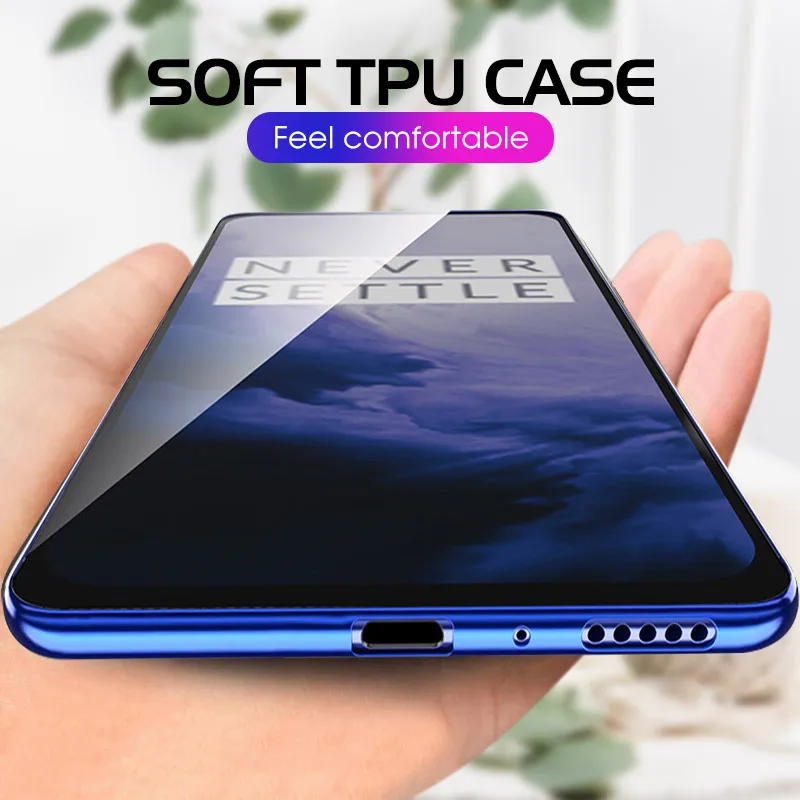 Clear Soft TPU Cover Cases For Oneplus 7 Pro 6 5T 5 1+5 1+6 One Plus T Oneplus7 Plating Silicone Phone Case Bumper Coque |