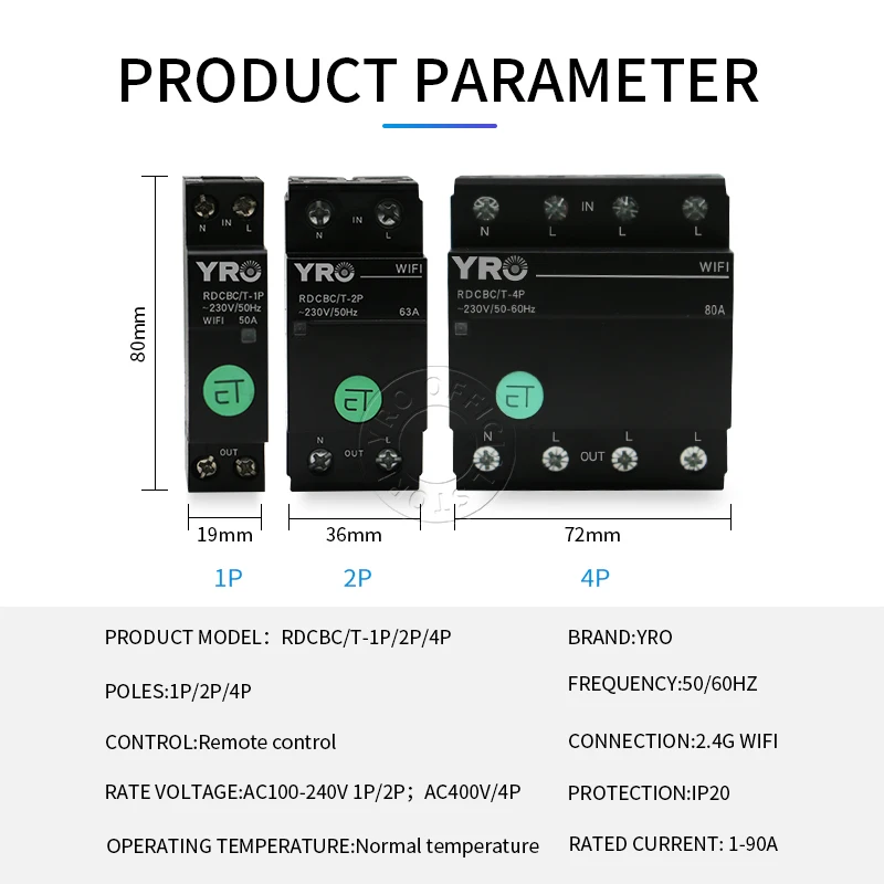 Автоматический выключатель на Din-рейку 4P с поддержкой Wi-Fi |