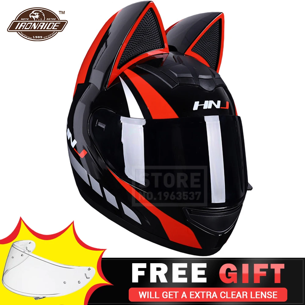 

Motorcycle Helmet Women Casco Moto Ear Motocross Helmet Personality Full Face Cascos Para Moto Motorcycle Accessories 8 Colour