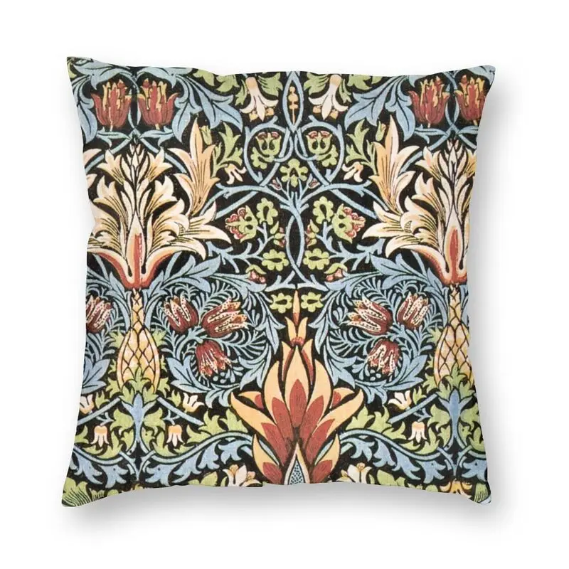 

Snakeshead Printed Textile Square Pillow Case Home Decorative William Morris Floral Pattern Cushion Cover Throw Pillow for Car