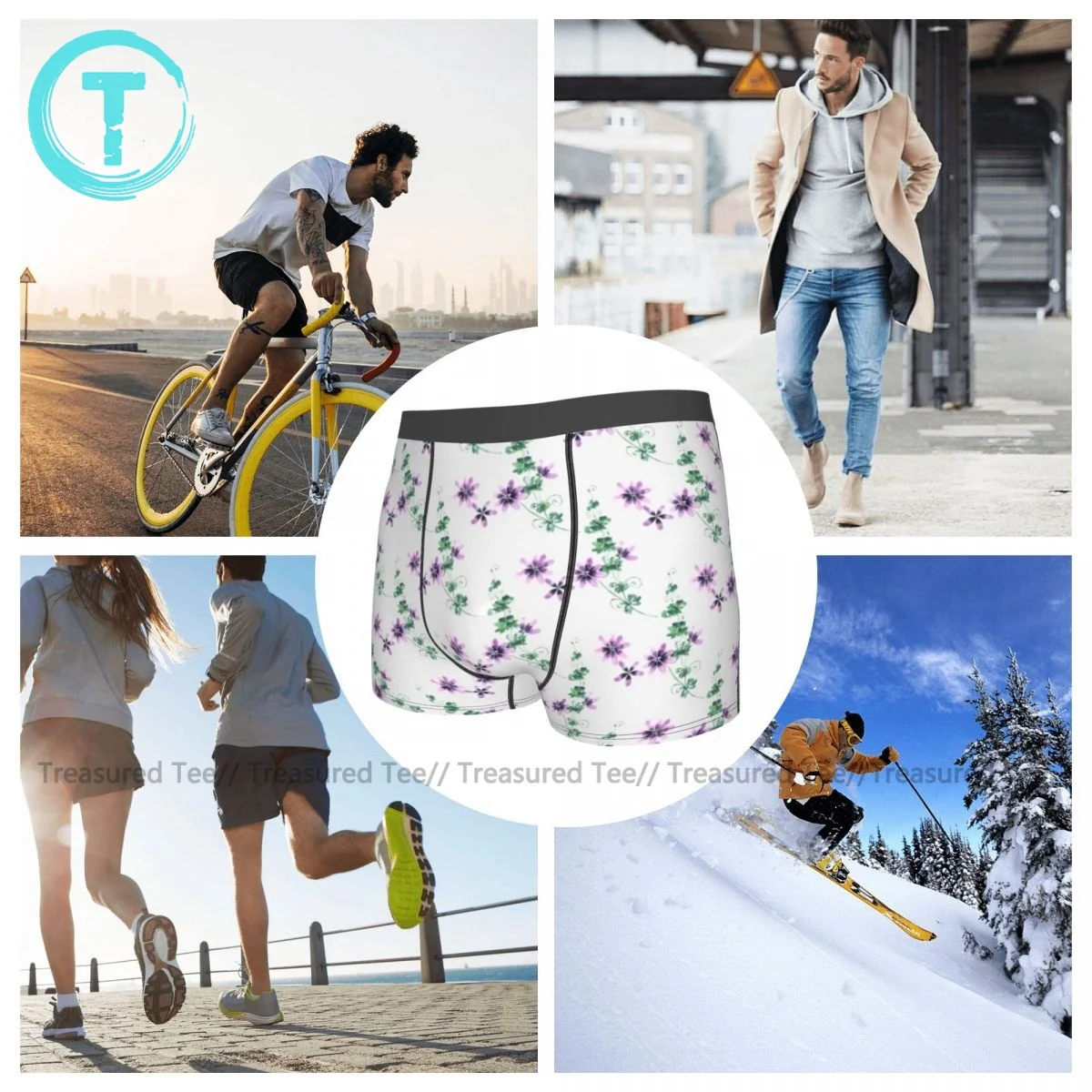 

Lilac Underwear Men Custom Sexy Trunk Pouch Trenky Polyester Boxer Brief