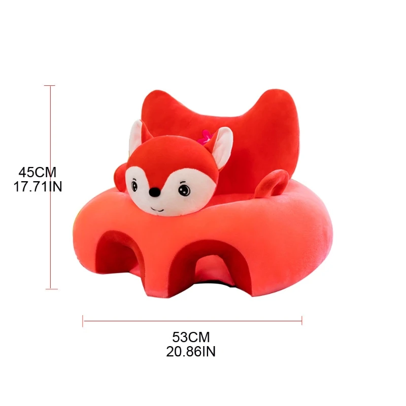 

50LE Baby Sitting Chair Cover Cute Animal Shaped Sofa Case Infants Learning Support Seat Cushion Plush Shell