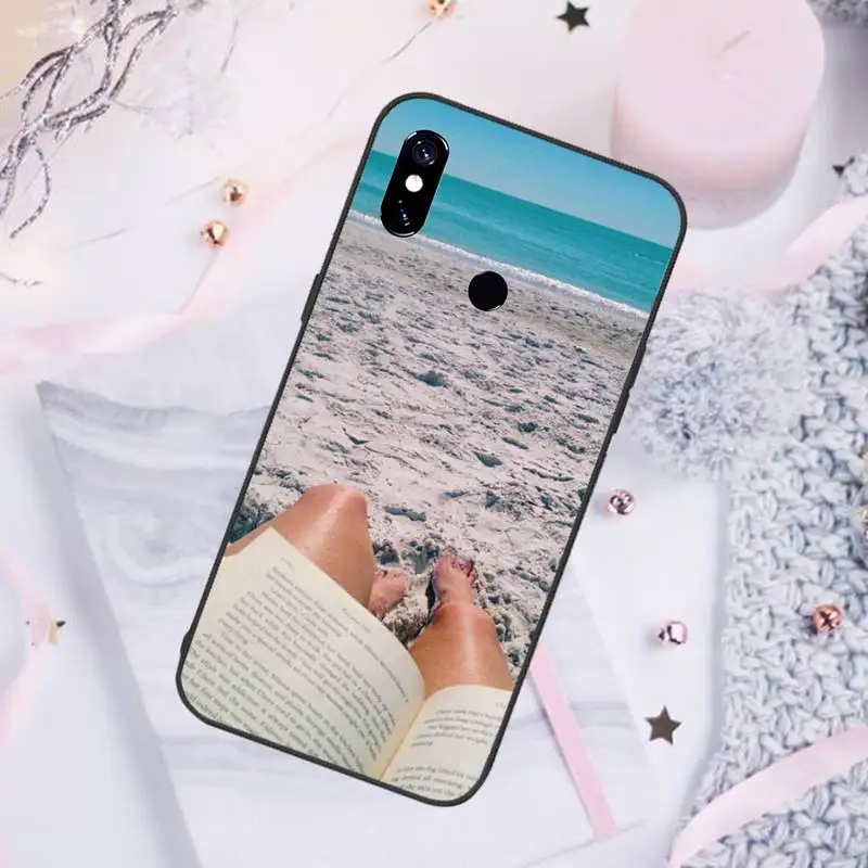 

book reading beach Phone Case For Xiaomi Redmi note 7 8 9 pro 8T 9S Mi Note 10 Lite pro
