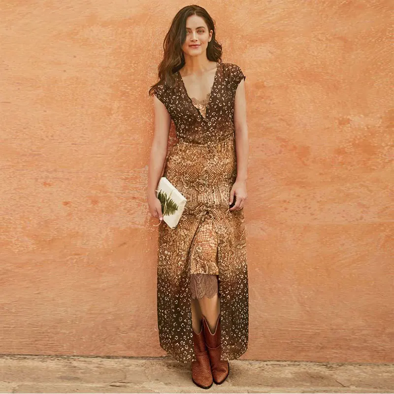

Bohemian Style Evening Dresses Long Woman Gown Robe De Soir Parties Vintage Bride Dress Prom Party Gowns Hi Shy Bridal