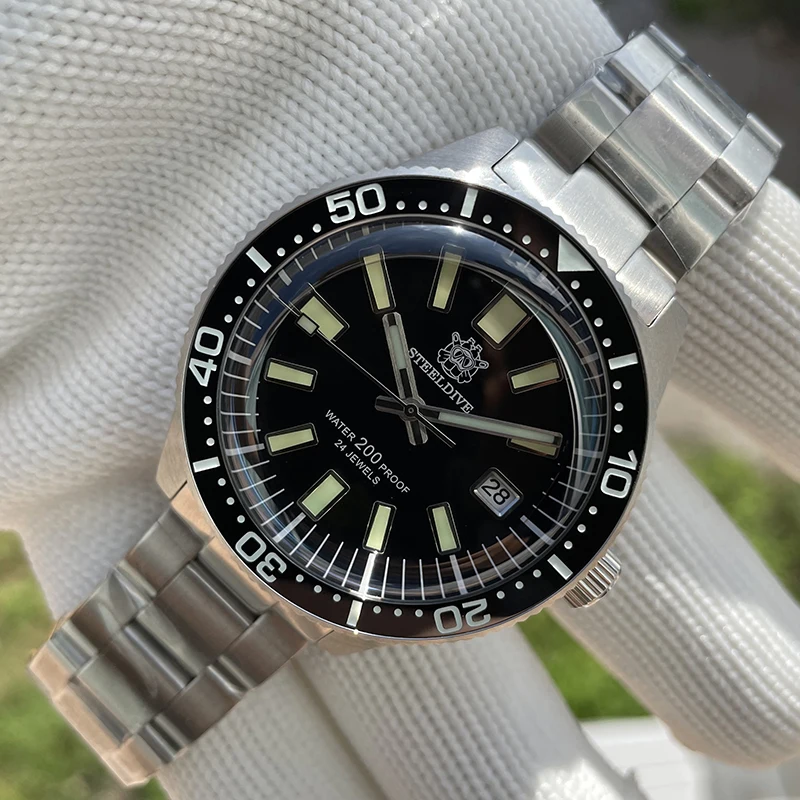 

STEELDIVE 1962 Diver Watch Automatic Japan NH35 Mens Stainless Steel Watches C3 luminous Mechanical Watch Men Automatic Diving