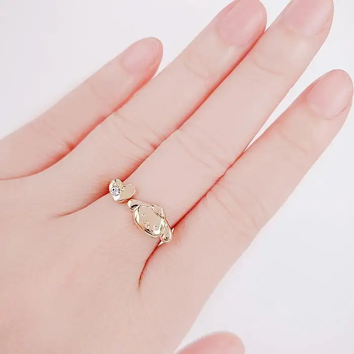 

Big Face Dog Cute Style Series Pom Pom Purin Love Diamond Ring