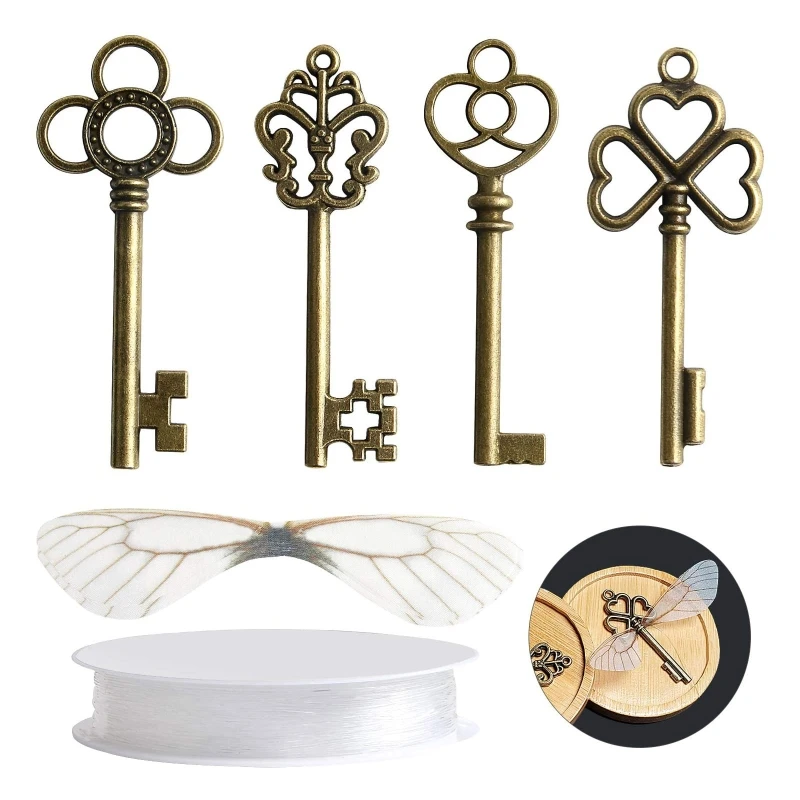 Fashion Flying Keys Charms with 28x Dragonfly Wings Exquisite Skeleton for DIY Craft Jewelry Making Necklace Decor | Украшения и