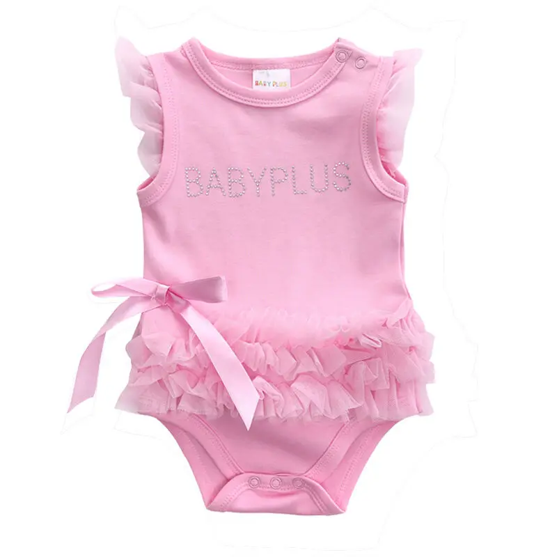 2019 одежда для маленьких девочек кружевное платье с оборками Летний комбинезон