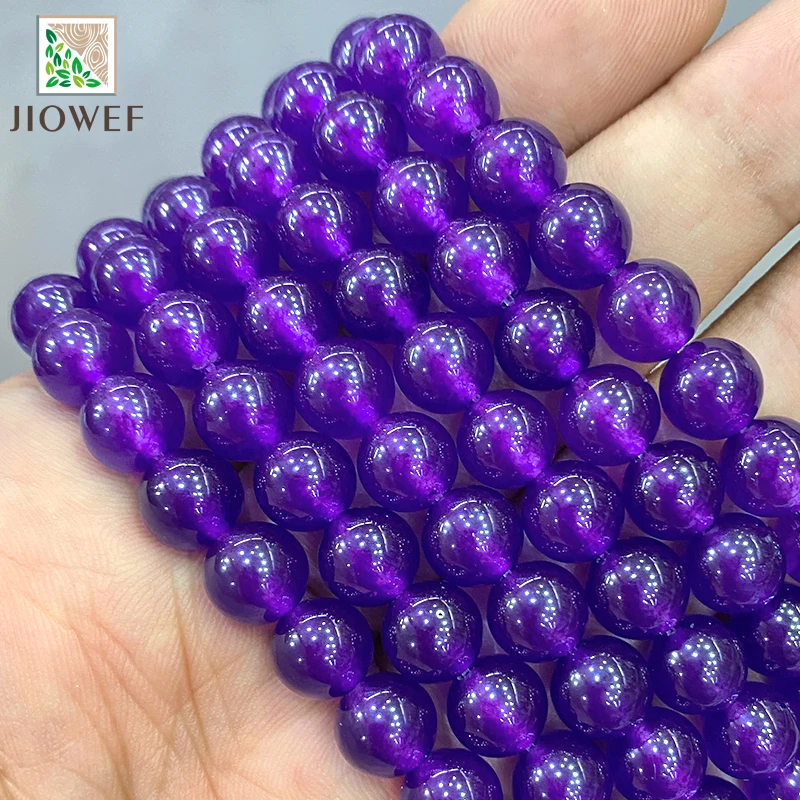 15" Strand 4/6/8/10/12/14mm Natural Stone Purple Jasper Jades Round Spacer Beads for Jewelry Making DIY Charms Bracelet Necklace