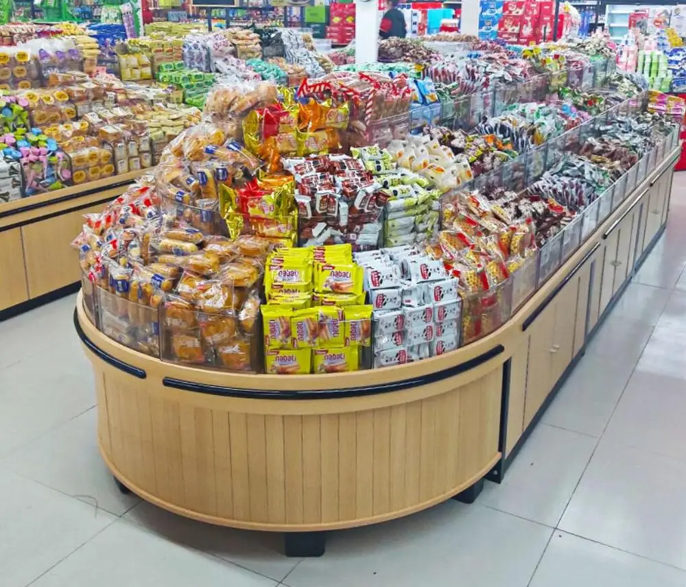 

Supermarket Zhongdao bulk container convenience store dry fruit display cabinet candy snack snack snack food display cabinet