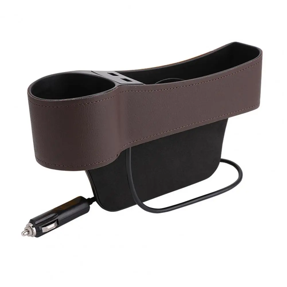 

Car Seat Gap Organizer Storage Box High-quality ABS Dual USB Ports Phone Charger Cup Holder Large-Capacity Storage Slot for Auto