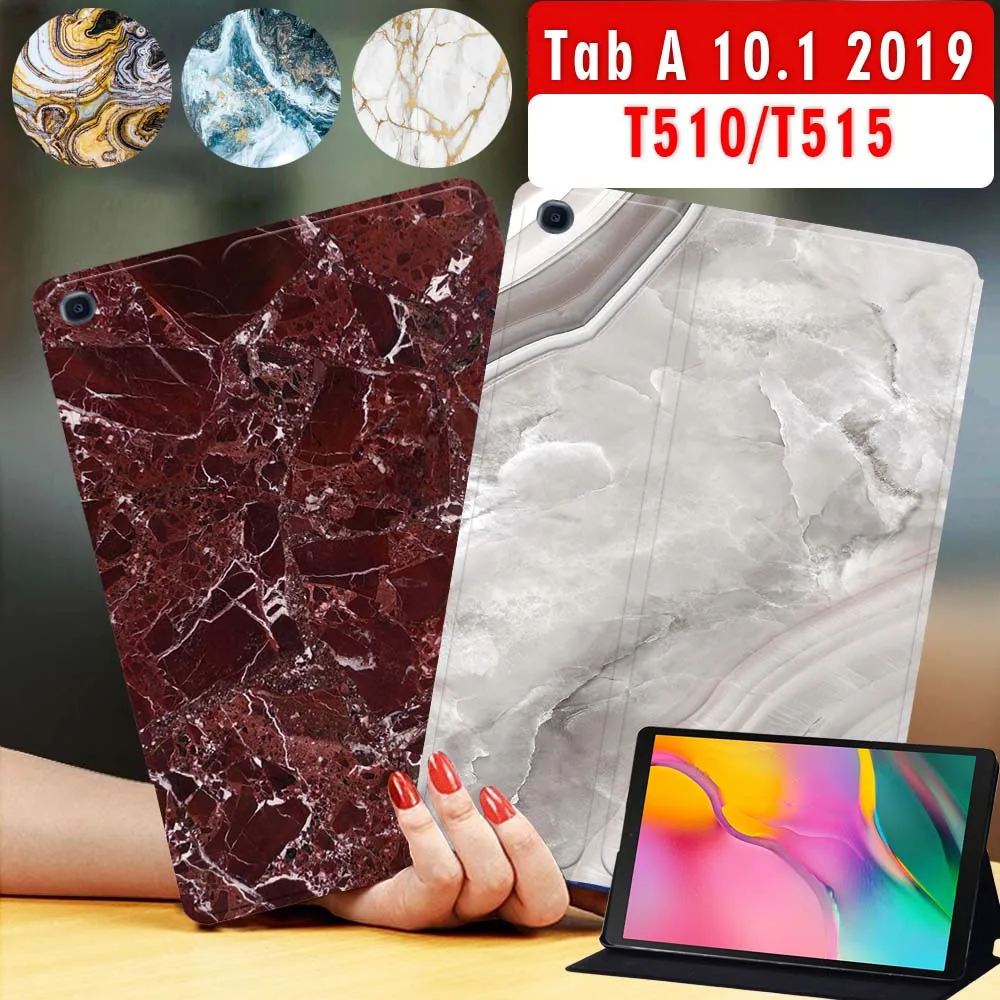 

Tablet Case for Samsung Galaxy Tab A 10.1 inch 2019 T510/T515 Pu Leather Anti-Fall Cover Case + Free Stylus