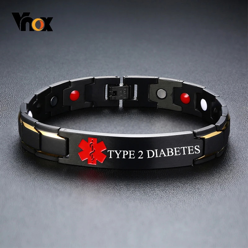 Медицинские браслеты с оповещением Vnox персонализированные гравировка имени