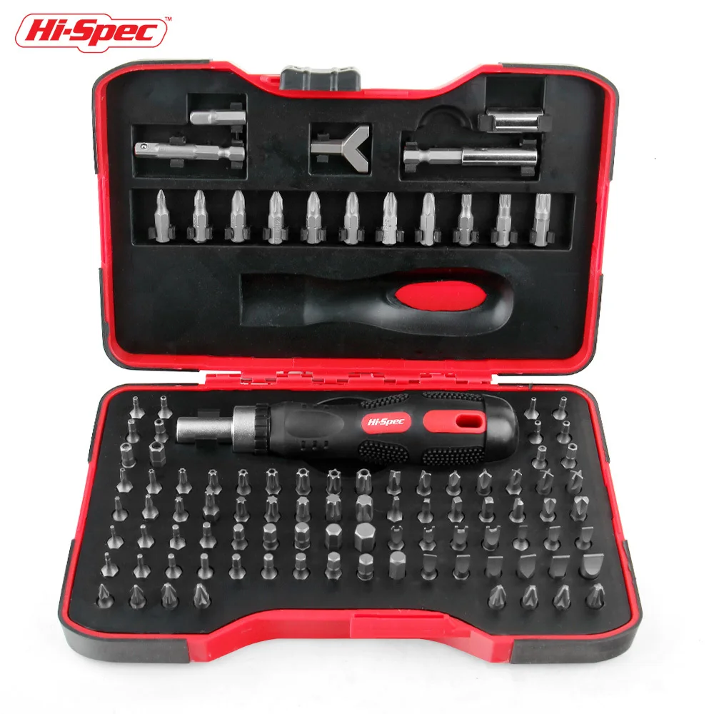 Hi-Spec 101 в 1 Набор отверток, магнитный драйвер с 100 шт., набор торцевых шестигранных бит для домашней электроники и автомобиля