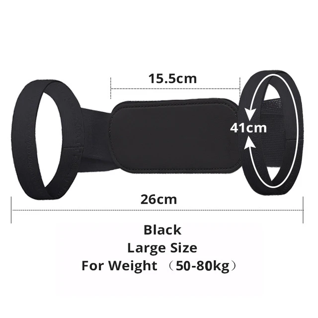Large size Black Корректор Осанки Спины, поддержка ключицы, коррекция спины, прямые плечи, бандаж, ремень с липучкой для взрослых детей - Цвет: Large size Black