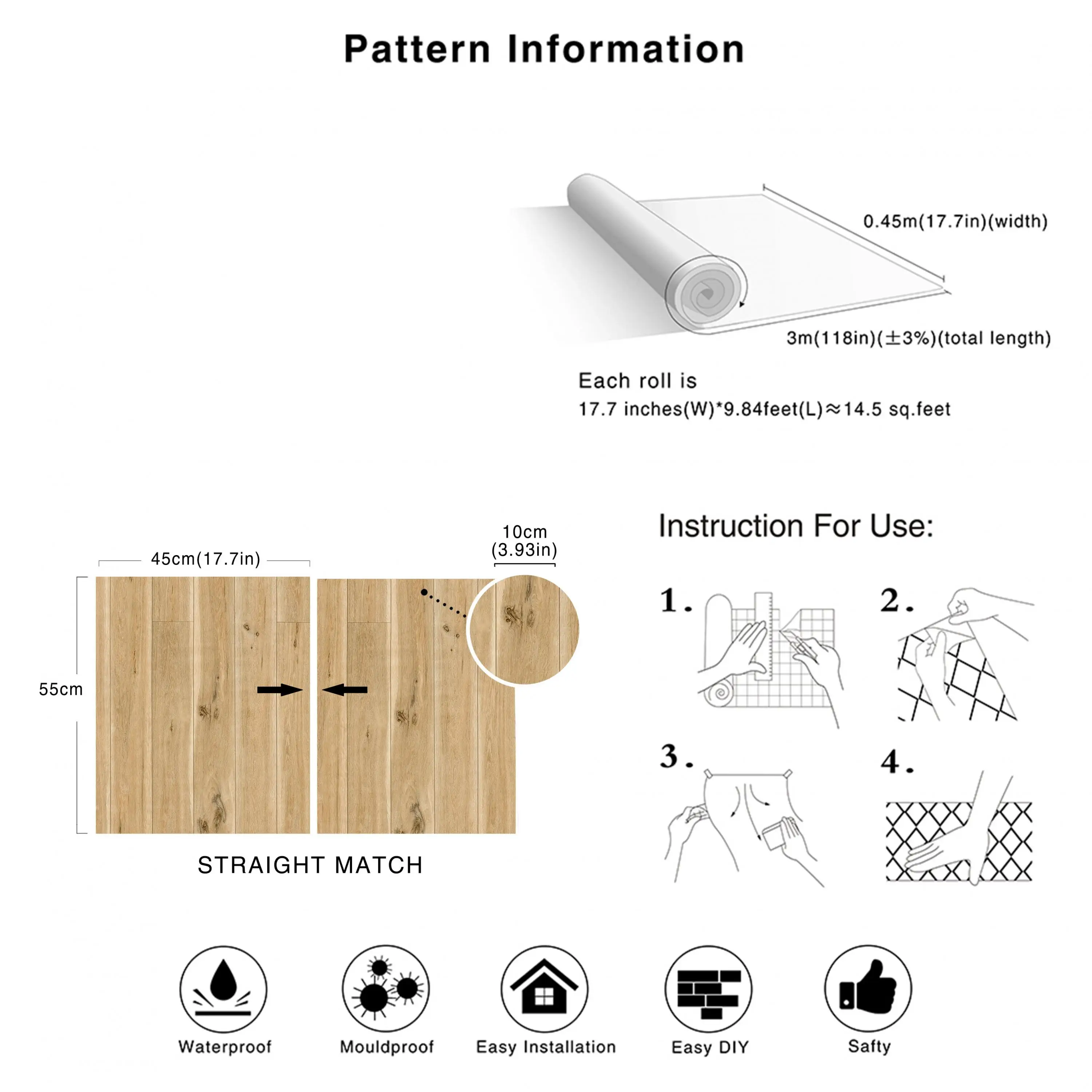 

Faux Distressed Wood Plank Wallpaper Peel And Stick Vinyl Self-Adhesive Contact Paper For Bedroom And Bathroom Wall Decoration