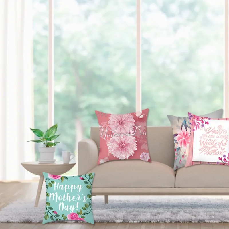 

4 Peices Cushions Pillow Home Decor Mothers Day Pillow Farmhouse Red Plaid Cushion Cover For Mom Birthday Gift Dropship