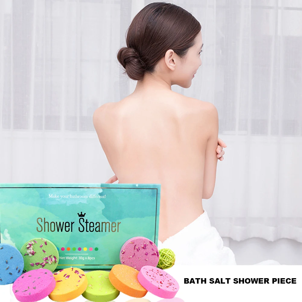 

8pcs Shower Salt Ball Aromatherapy Bubble Bath Ball Oil-control Bath Bomb Shower Salt Ball Bathroom Accessories