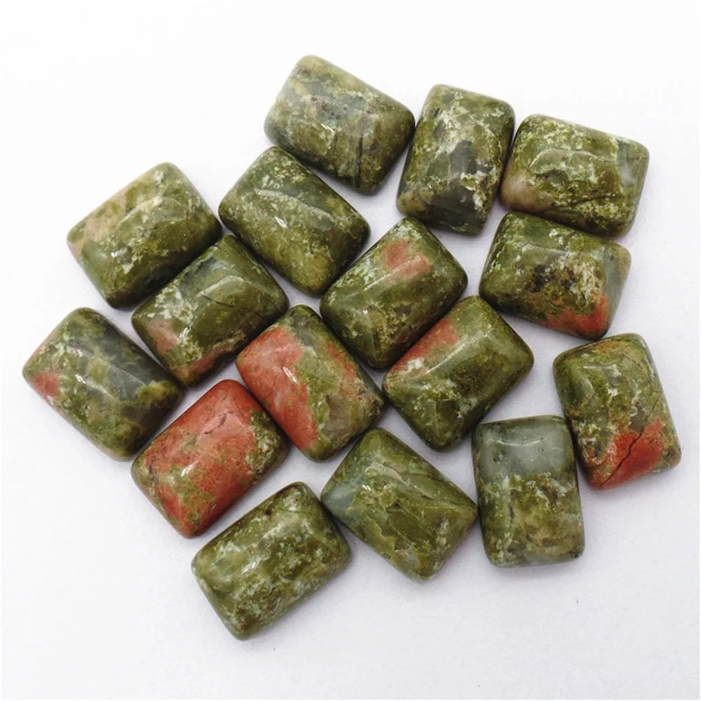 

100 шт. 14x10x5 мм Оптовая Продажа Натуральная Зеленая унакитная яшма продолговатая Кабошон DIY ювелирные аксессуары S139