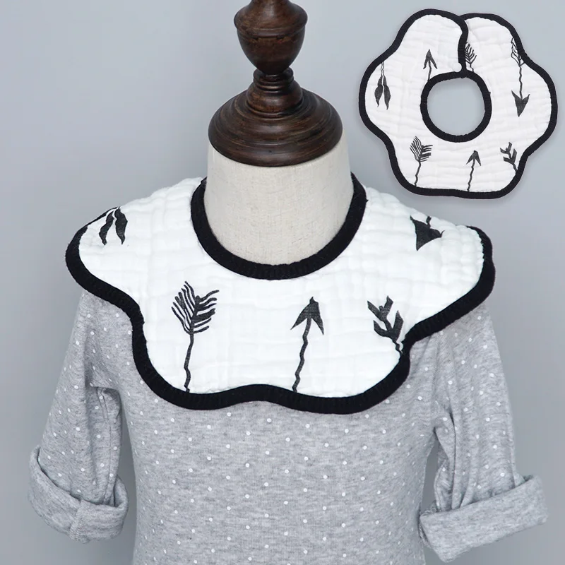 The arrow Брендовые Детские нагрудники для девочек и мальчиков, для малышей, для кормления, муслин, бурп, тканевый платок, 8 слоев, хлопковая бандана Нагрудник слюнявчик полотенце, детские вещи - Цвет: The arrow