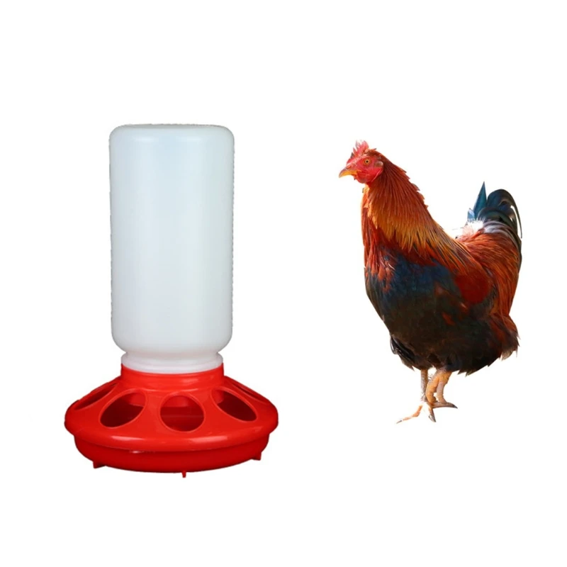 Chick Feeder and Waterer Kit Durable Plastic Fount Gravity Fed Water Container Jar Food Dispenser for Birds Poultry