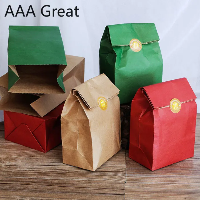 

Рождественские пакеты из крафт-бумаги, маленькие подарочные пакеты для еды, пакеты для хлеба, для вечерние ринки, свадьбы, бумажные подарки, ...