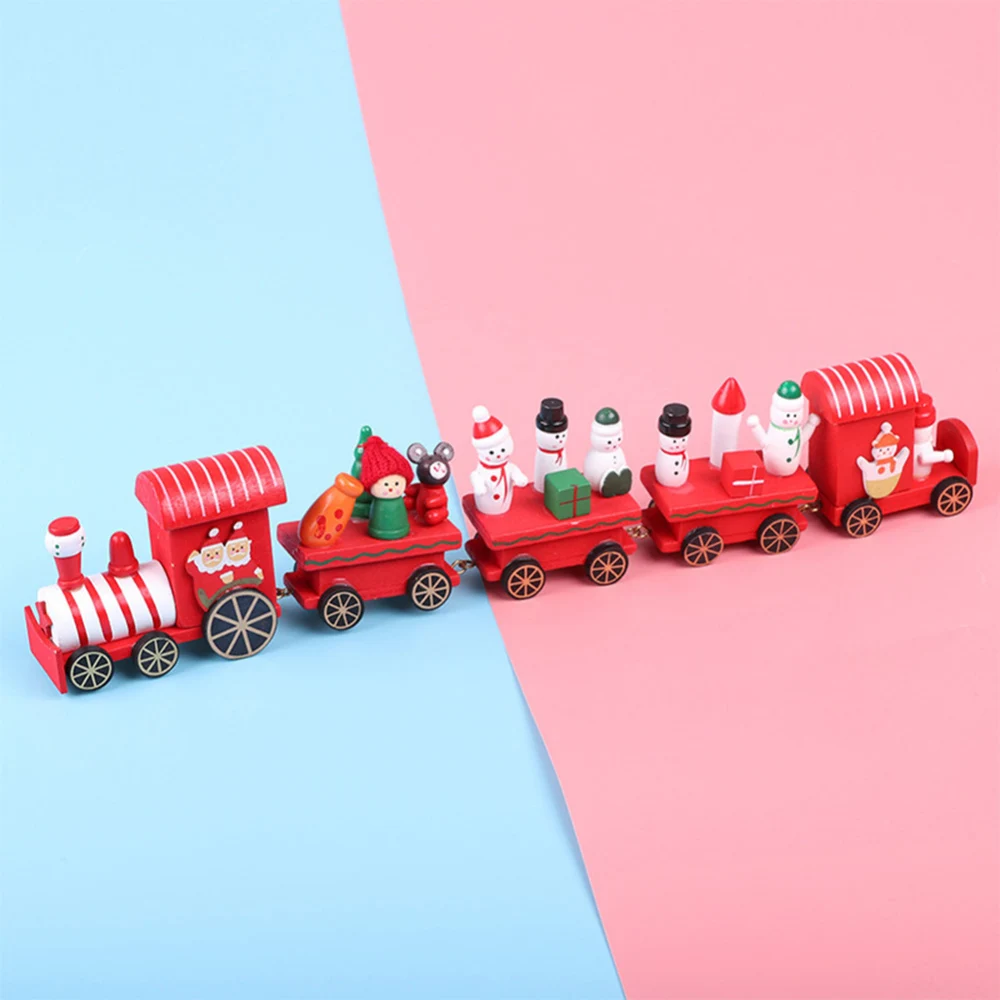 GJ Рождественский деревянный поезд Снежинка окрашенная атмосфера рождественские