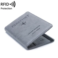 rfid business passport covers holder multi function id bank card vintage women men pu leather wallet case travel accessories