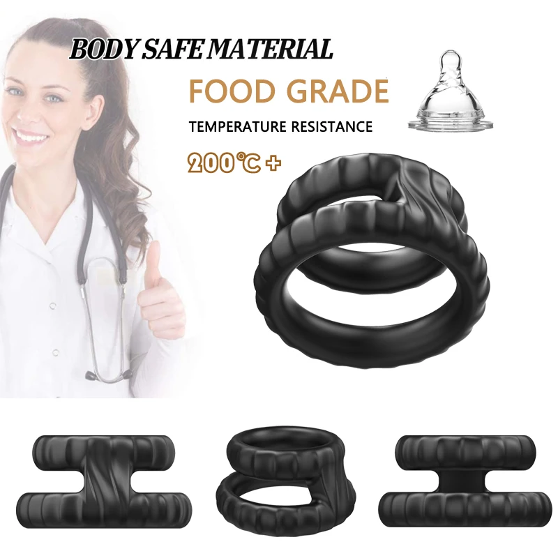 Se мужское кольцо с замком увеличивающее пенис на черное из жидкого силикона