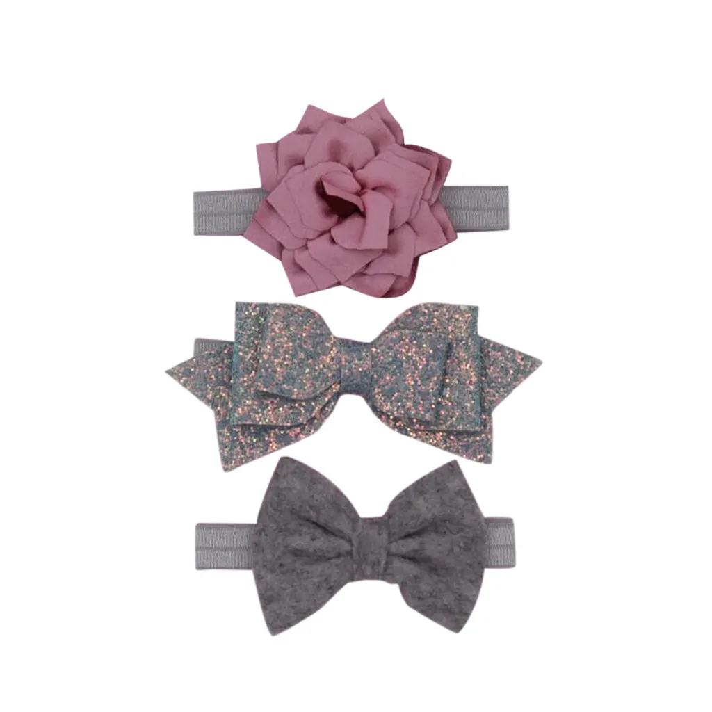 3 шт. Цветочная головная повязка для девочек Детские Луки Эластичный Бант Haarband