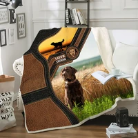 cowboy chocolate labrador blanket soft warm blanket printed quilts bedding cover sofa travel office fashion animal throw blanket